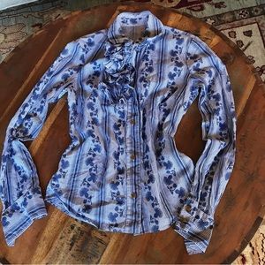 ☀️Vivienne Westwood Twisted ruffle button down shirt S / M